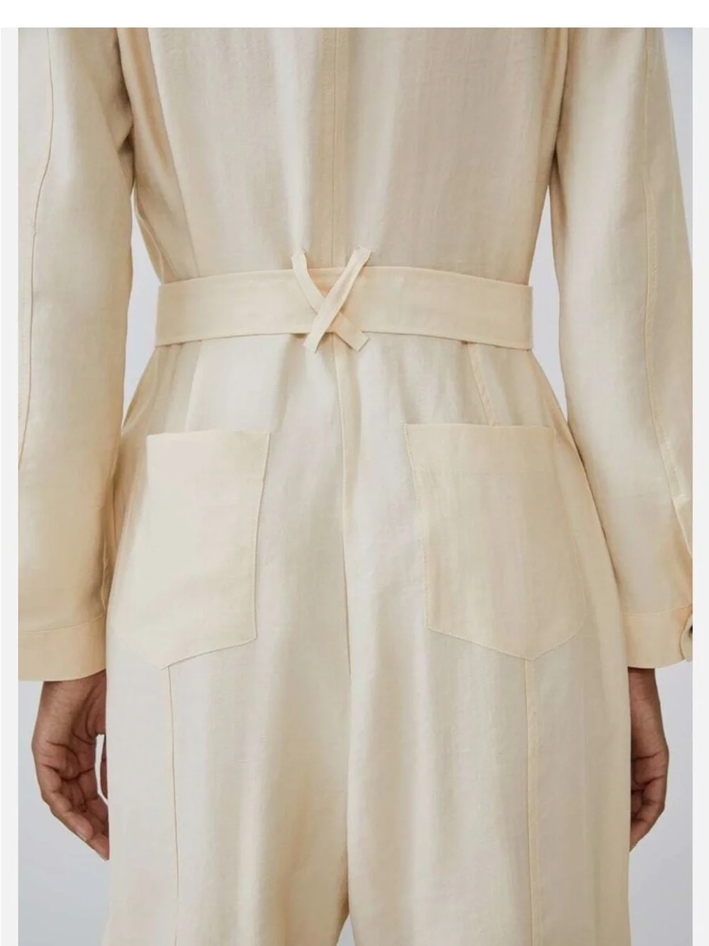 Zara Cream Utility Jumpsuit with Belted Waist - Picture 7 of 10